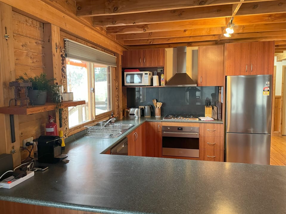 Modern kitchen, pots & pans, nespresso machine & basic cooking supplies
