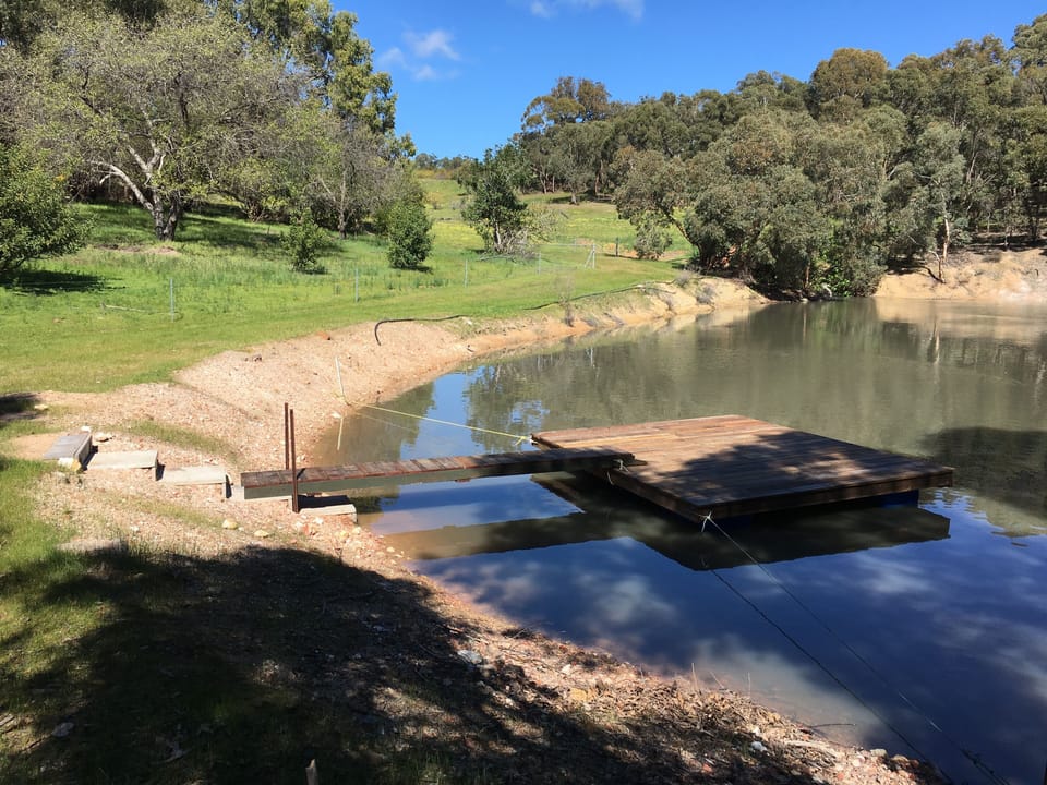 Pontoon on one of the dams