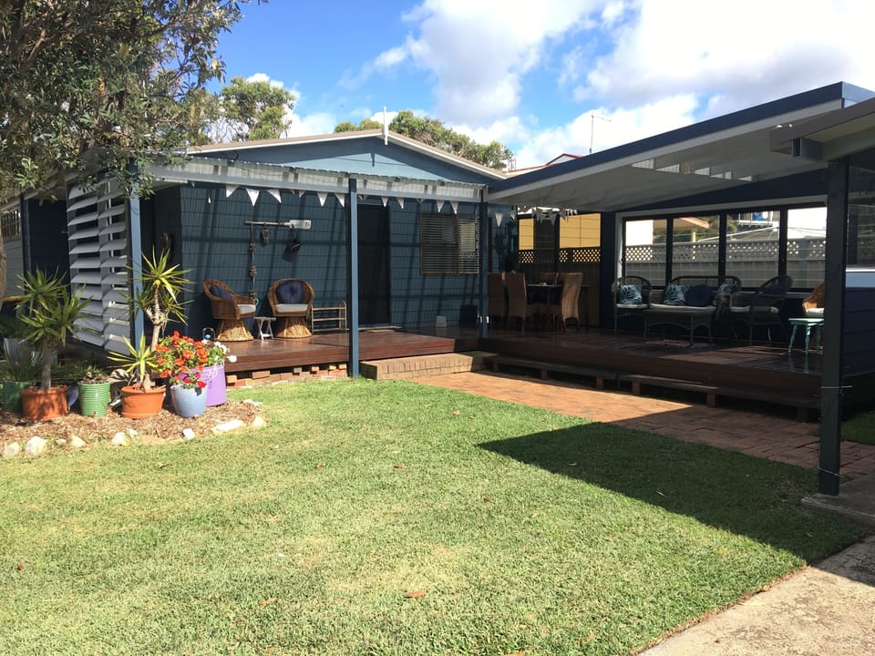 Rear deck and backyard