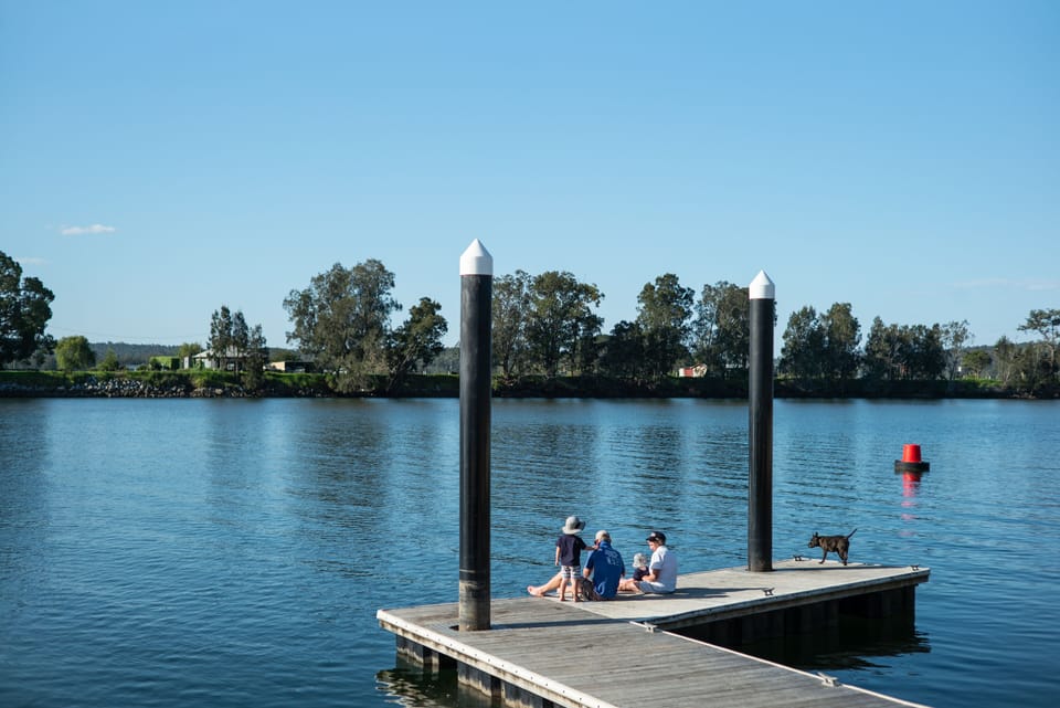 A bit of fishing from the pontoon in town