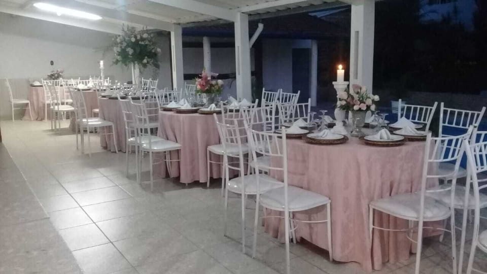 Outdoor banquet area