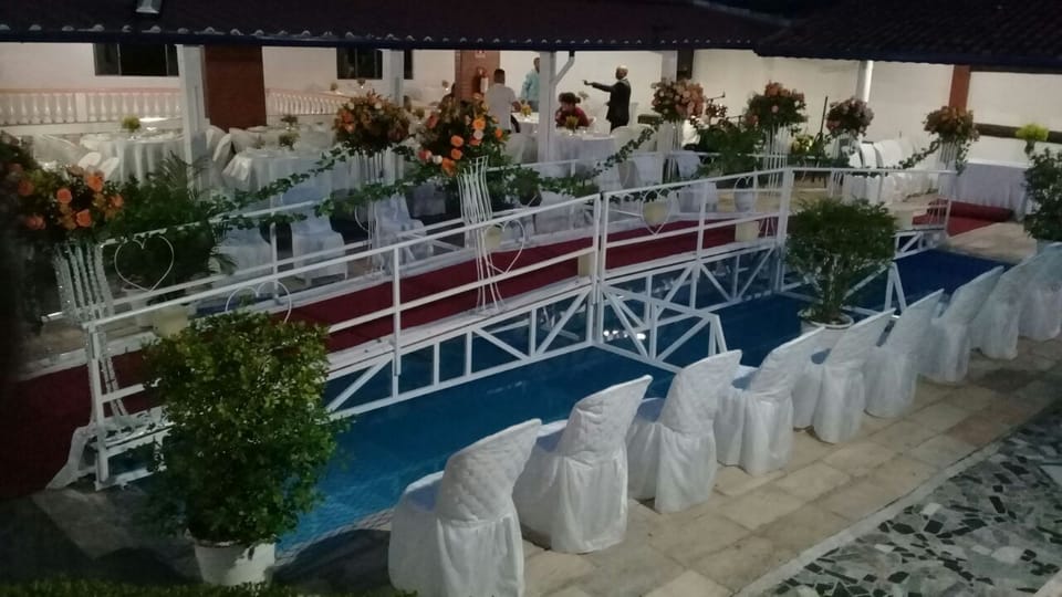 Outdoor banquet area