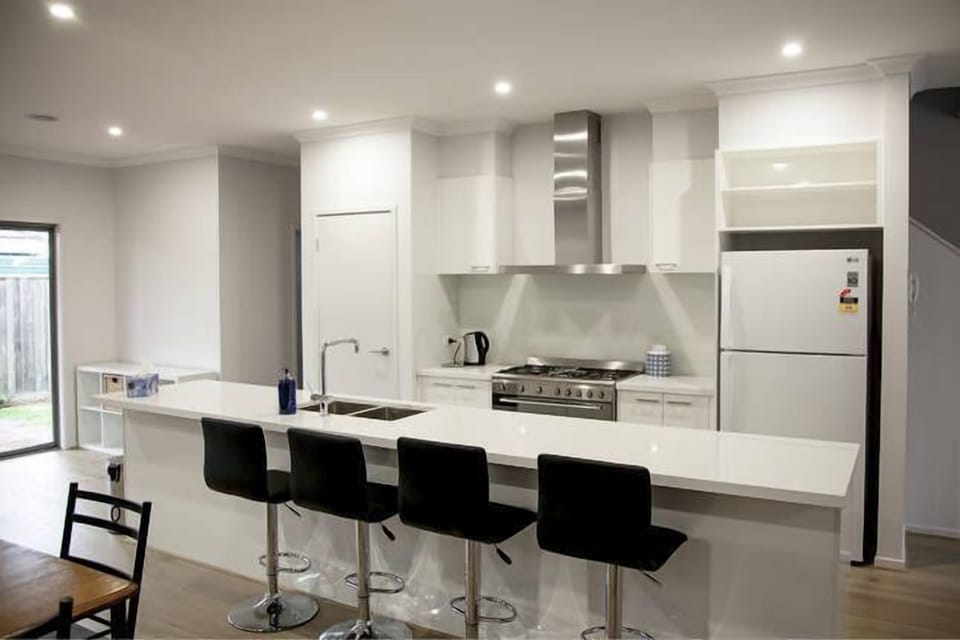 Modern kitchen and large island bench