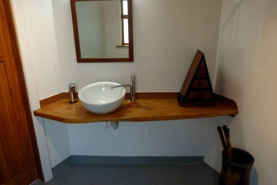 Tipi - inside toilet/shower building