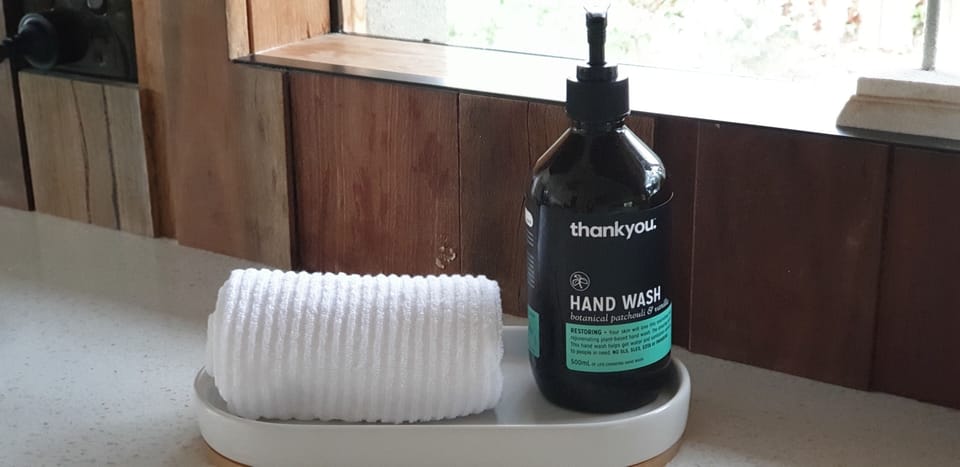 Hand wash and tea towel supplied