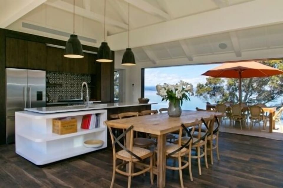 Open Plan kitchen/living room with open fireplace