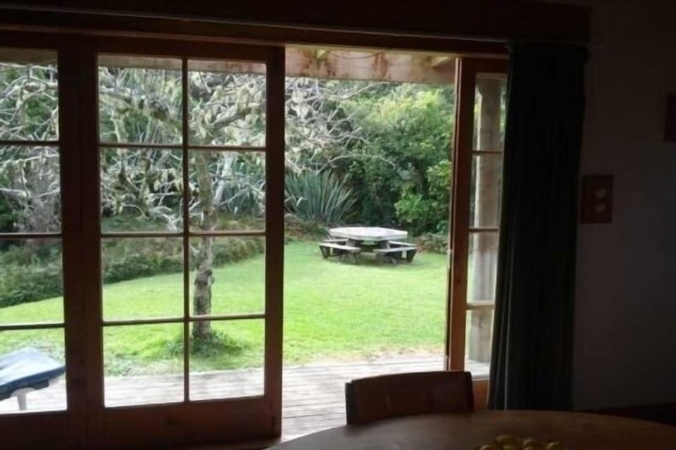 view to picnic table and tent site