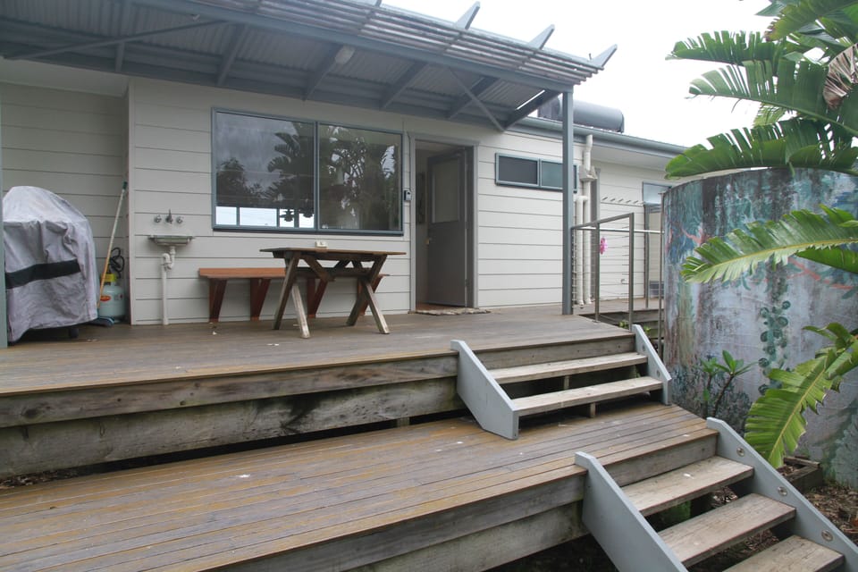 Back deck...