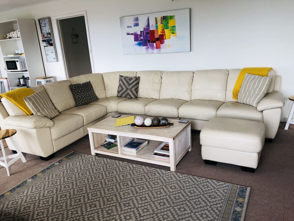 Huge comfy couch with seating for everyone