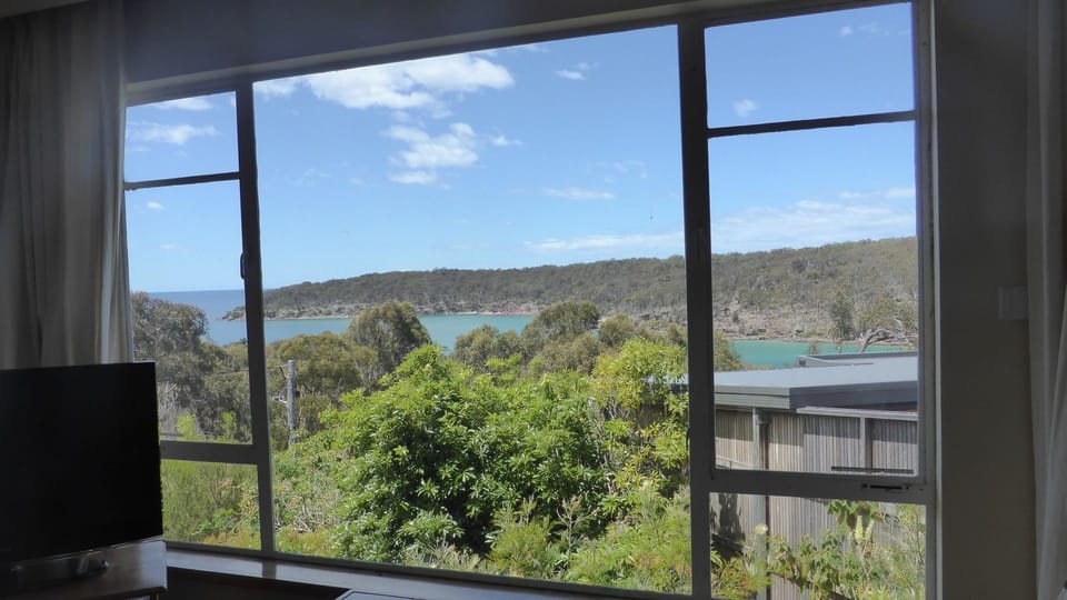 View from the side lounge window to the river mouth