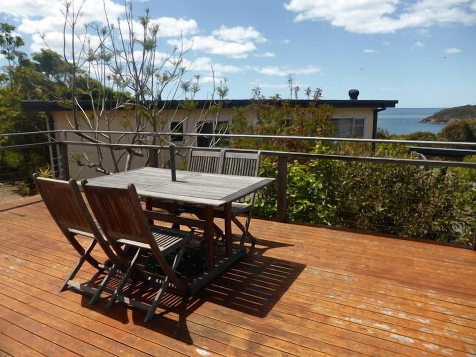 Back deck with ocean views