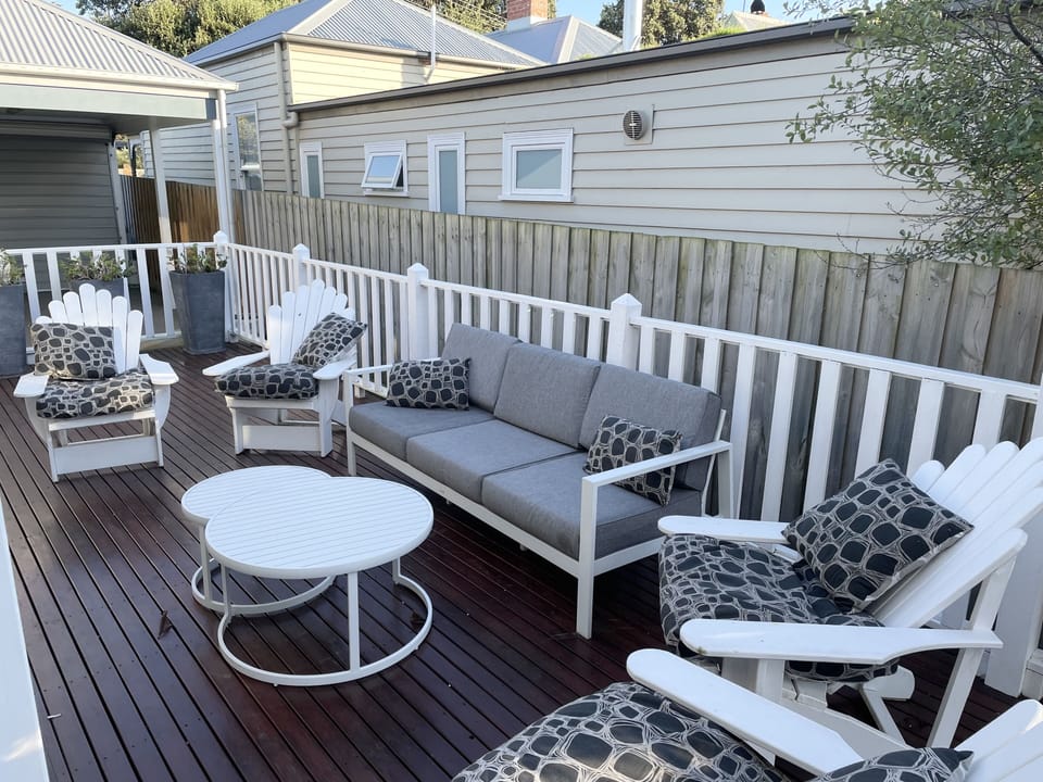 Large deck area. Beautiful in summer and winter with all day north sun. 