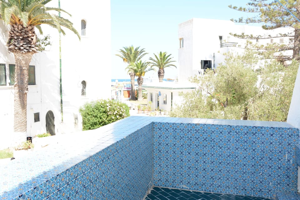 Terrace view on Yacht Marina & Beach/Sea