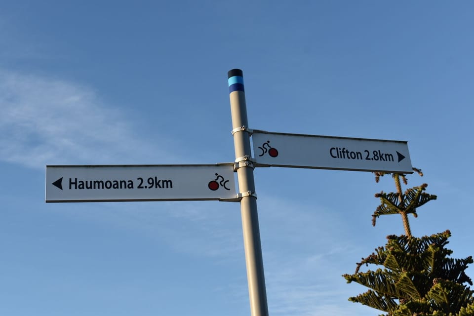Directly across the road is the coastal cycle trail