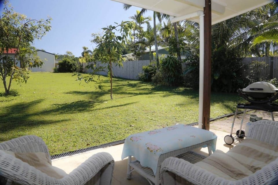 Shalom by the Sea - Backyard with BBQ and seating