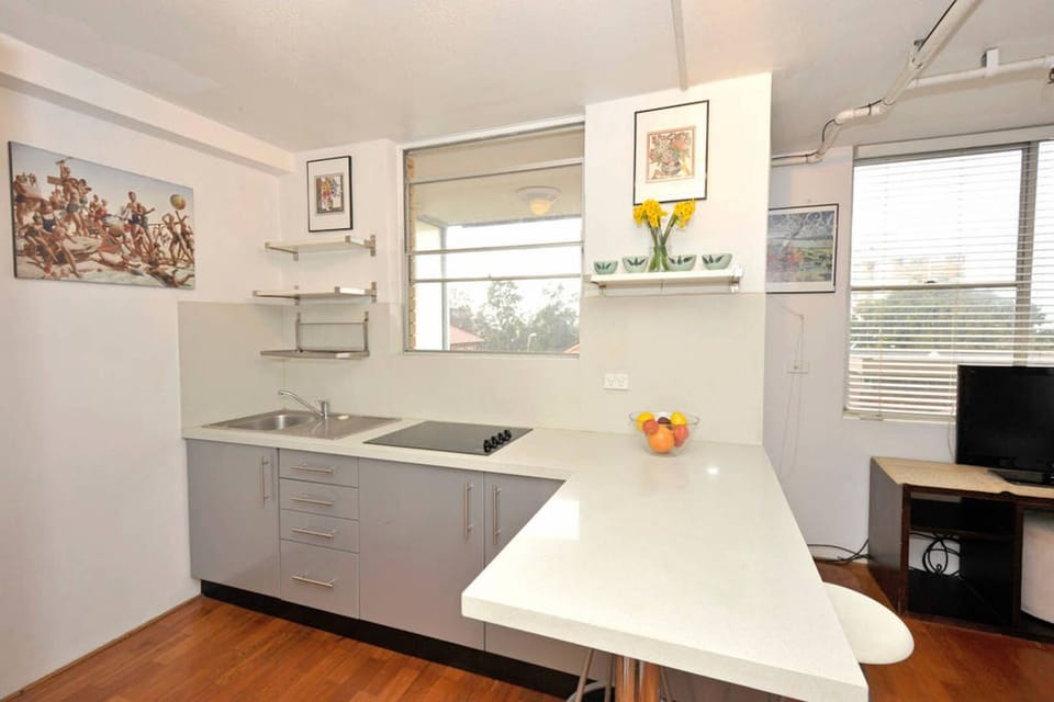 Kitchen with ocean view