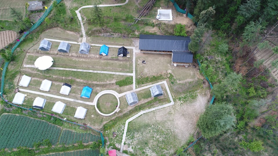 Drone shot of the camping site