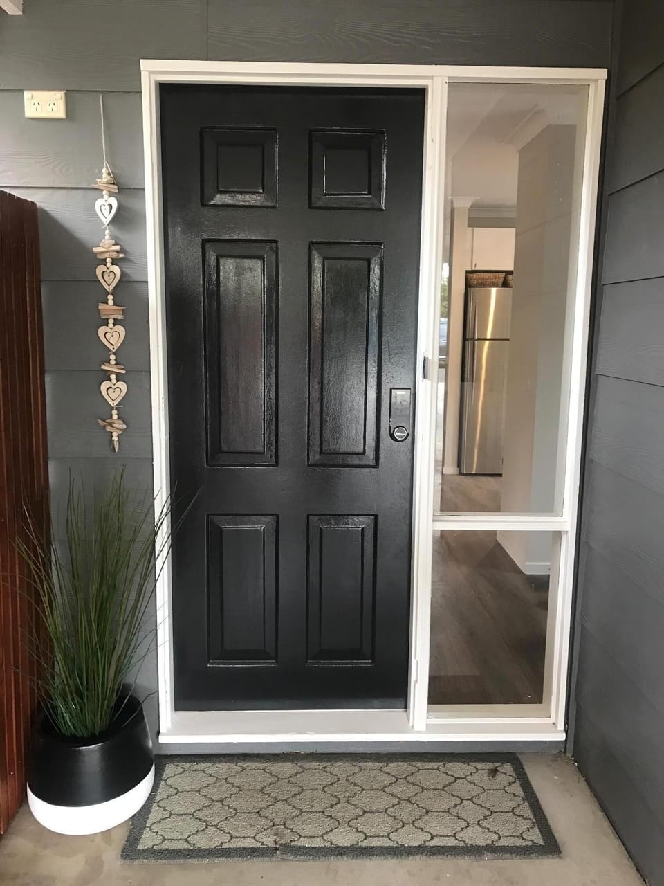Front door with keyless entry