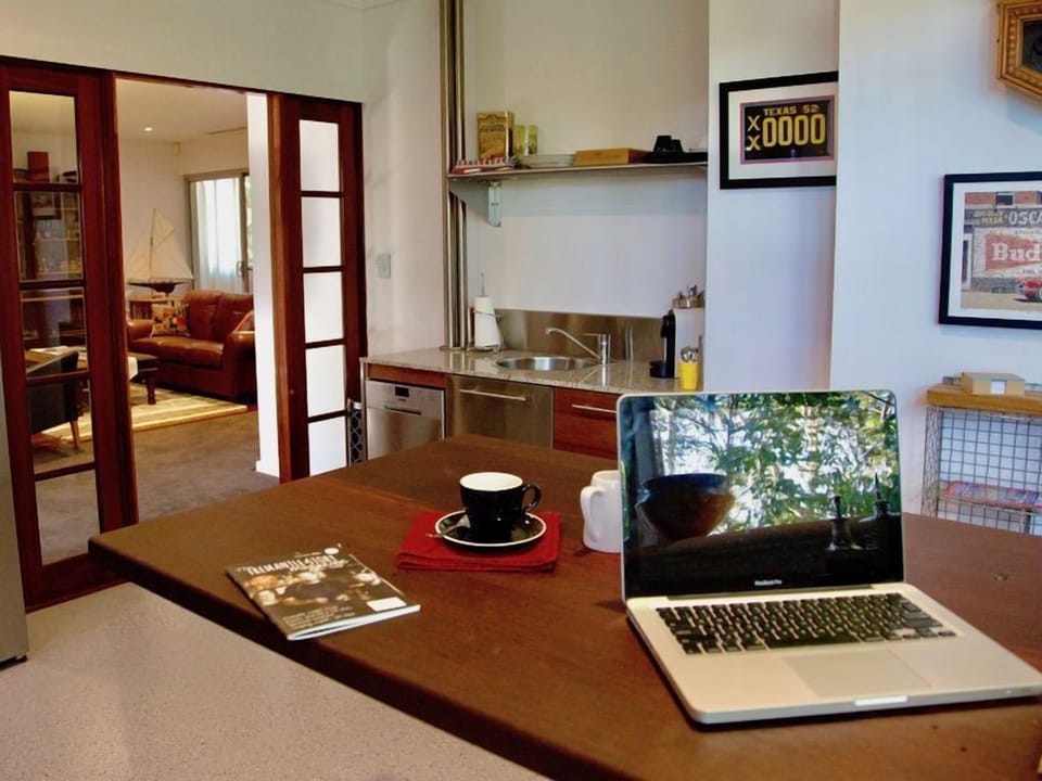 There is plenty of room to work in the kitchen, if you must!
