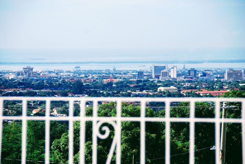 View of Kingston city from rooftop terrace