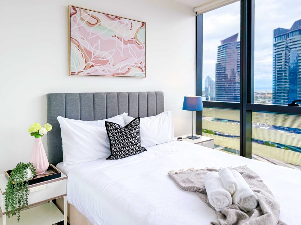 master bedroom with wardrobe and private bathroom