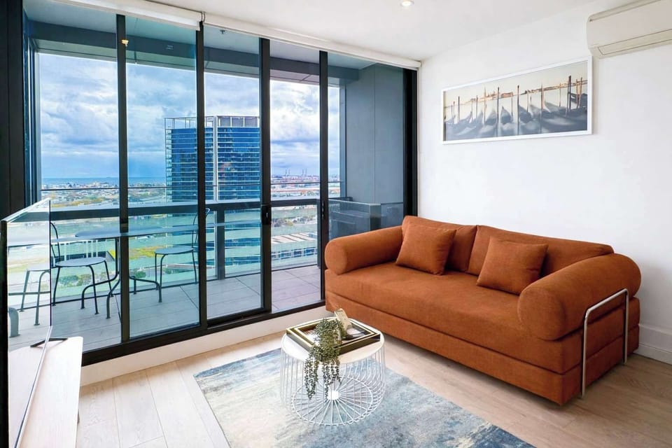 Sunshine living area with queen size sofa bed