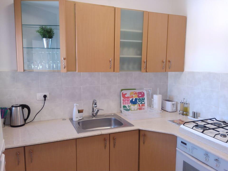the kitchen