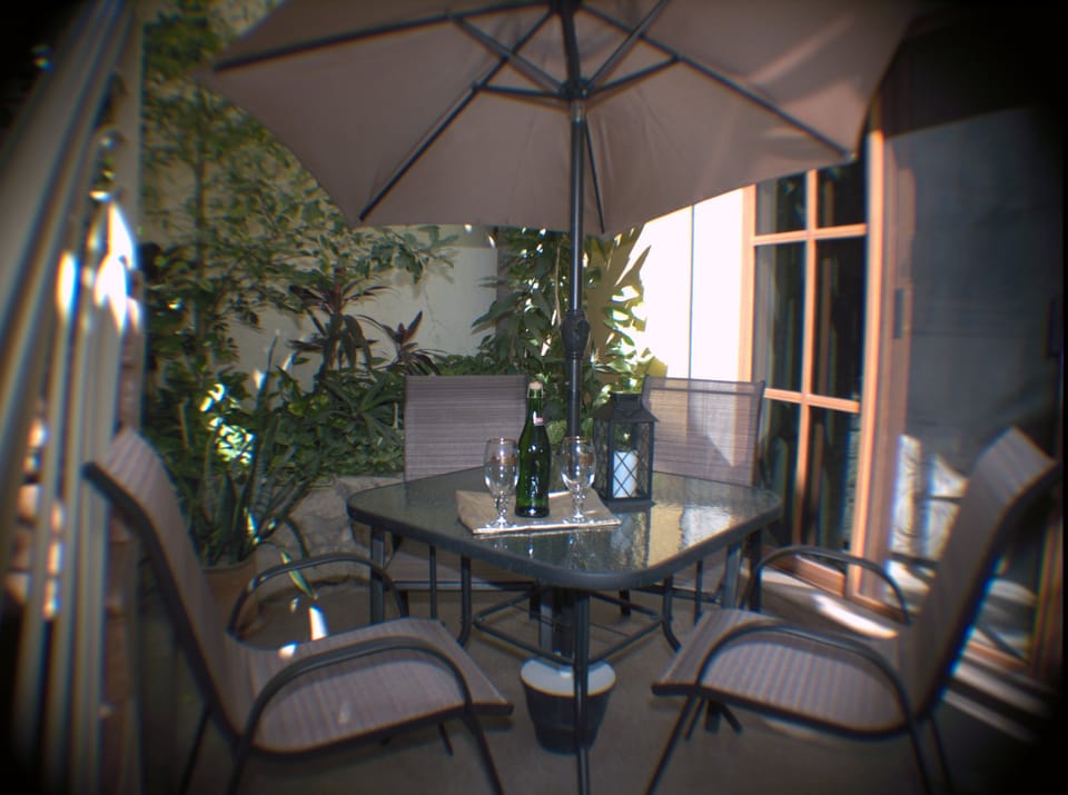 outside seating area for apartment one 