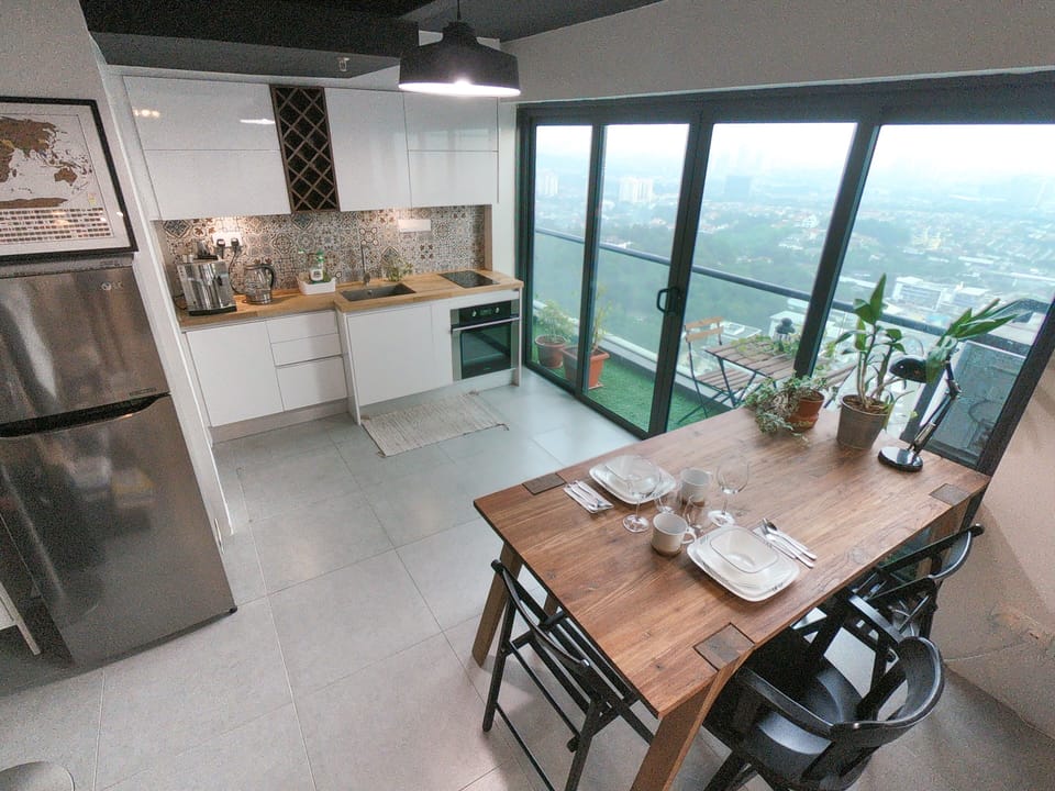 Dining Area and Kitchen with adjoining balcony