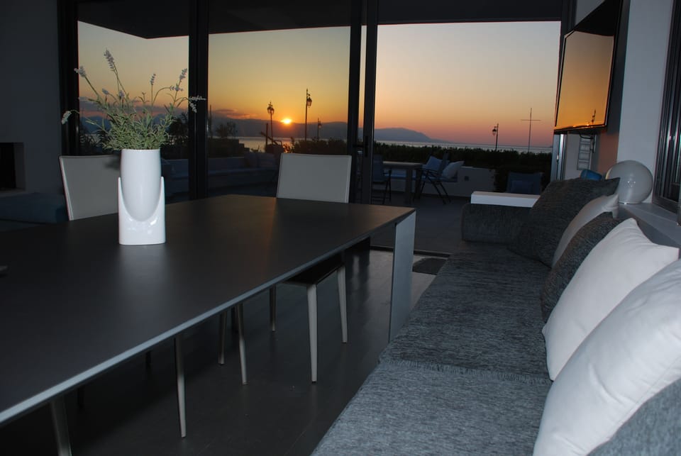 sunset in Loutraki from the Living room 