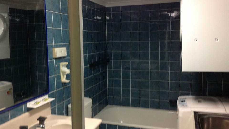 Toilet, laundry and bathroom shower