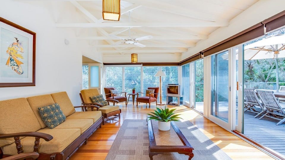 Sitting room with access to patio