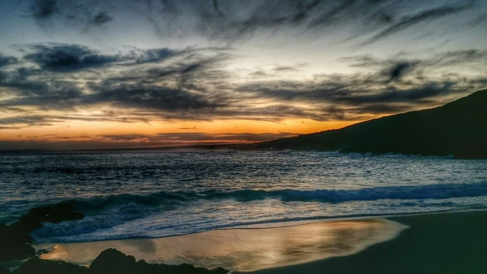 The sunset in our little beach