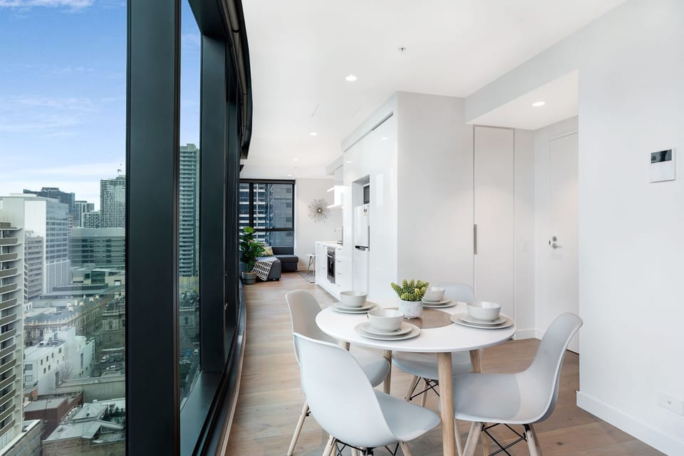 Dining area leading to Kitchen and Living room