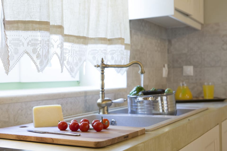 the kitchen