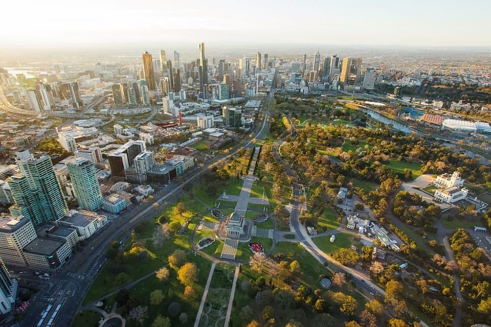 Point of interest - Aerial view over Shrine of Remembrance