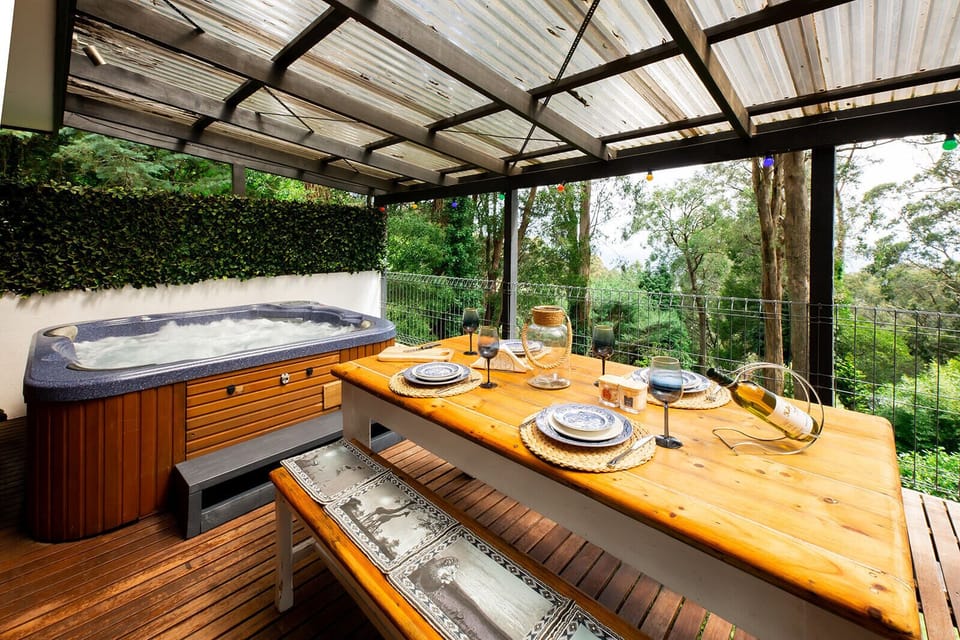 Private deck with Spa and dining