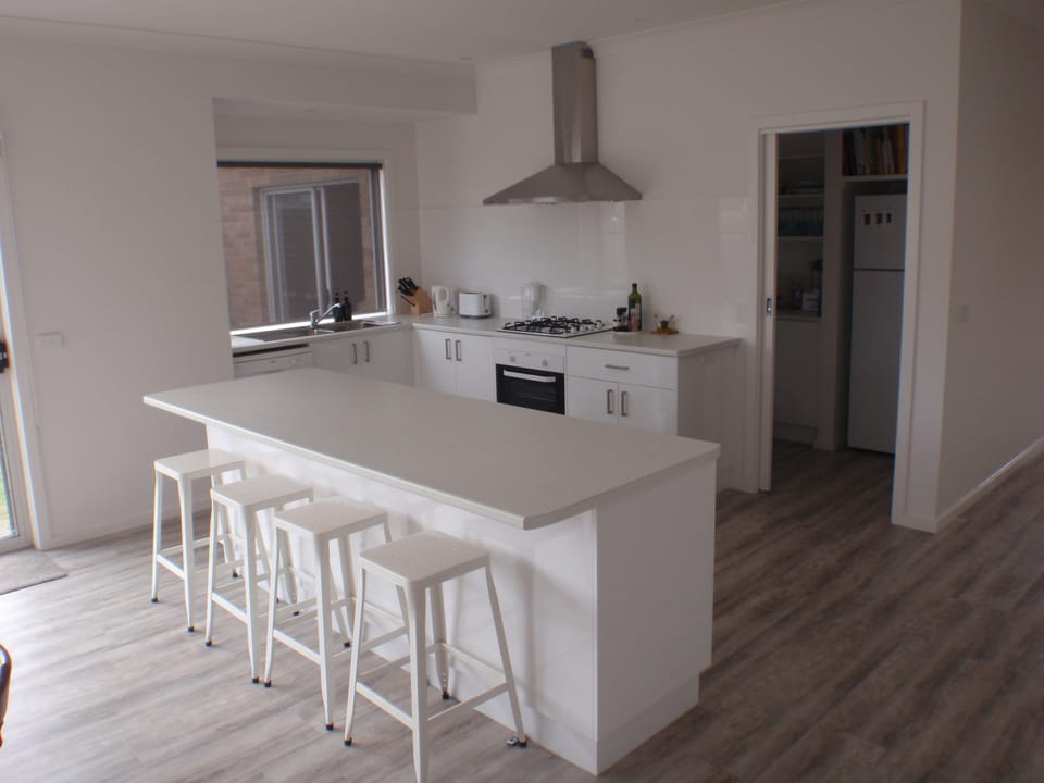 Kitchen with door into Butler's Pantry and Fridge