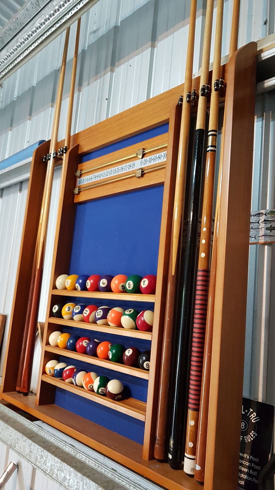Play a game of pool in the garage