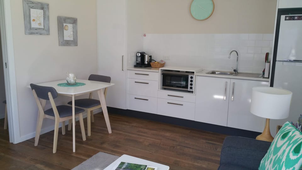 Fully equiped kitchen including full size fridge and coffee maker!