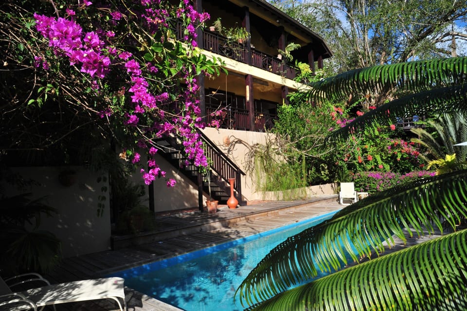 First level apartment just above the pool.