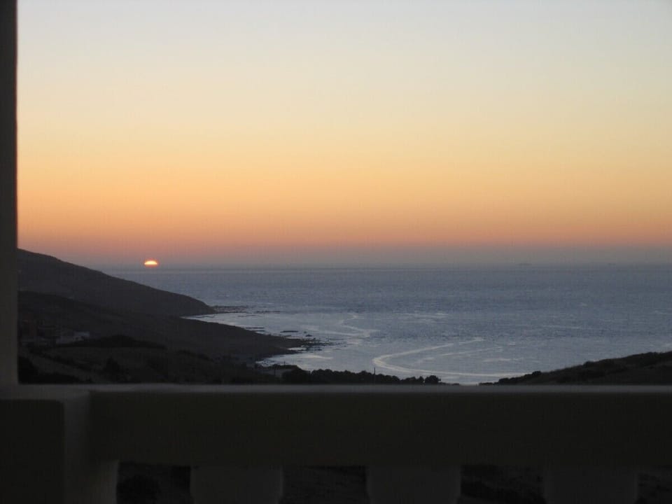 View of sunset from balcony