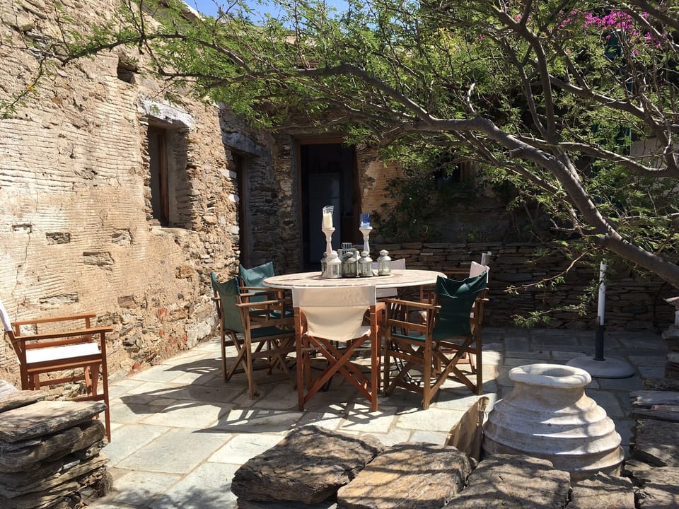 The outside dining area