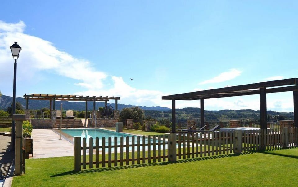 The pool area is fenced to ensure the small children in the holiday group