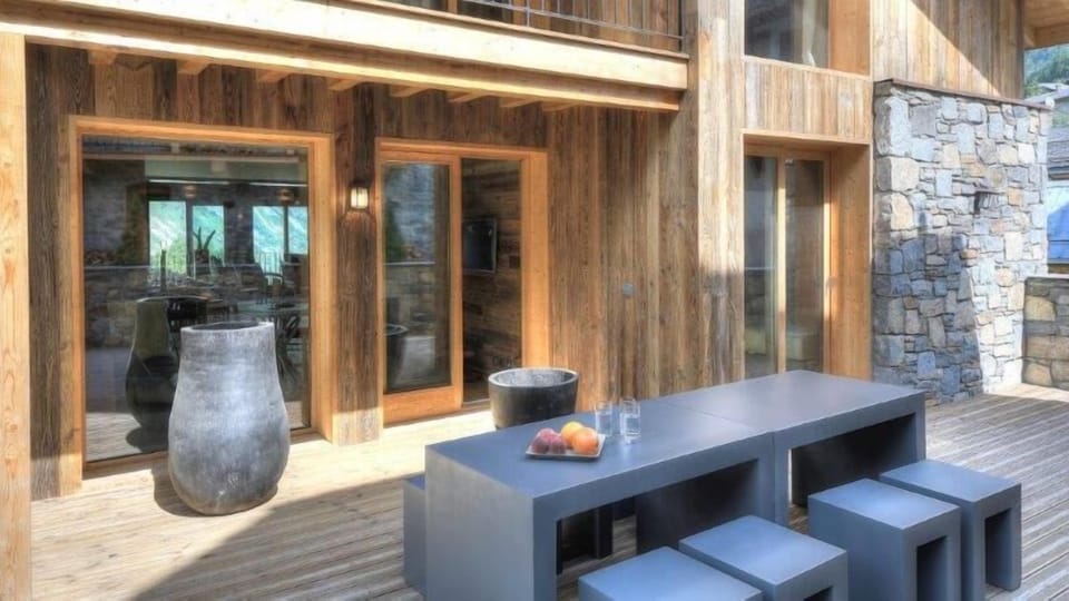a terrace in summer