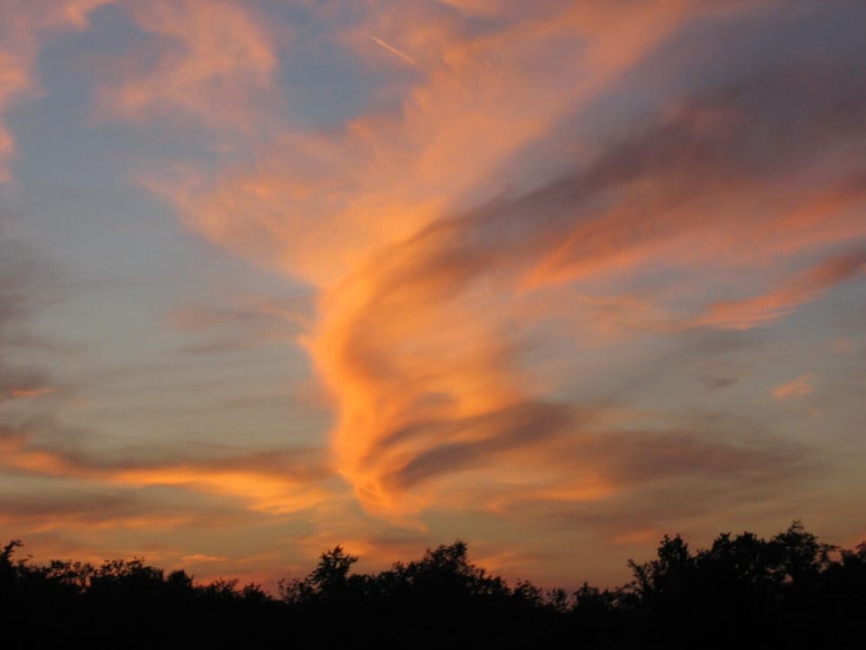 Beautiful skies at sunset over the Domaine