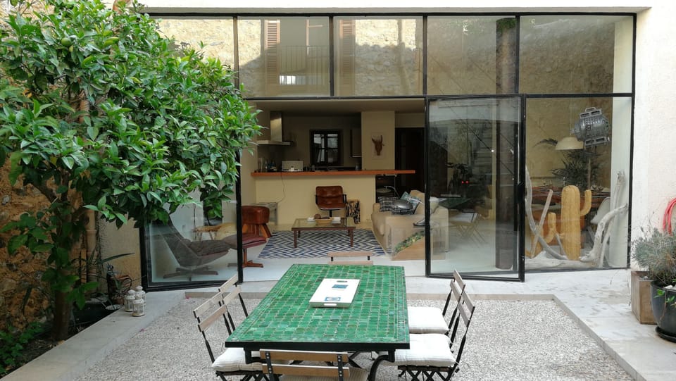 View to the living room from the patio