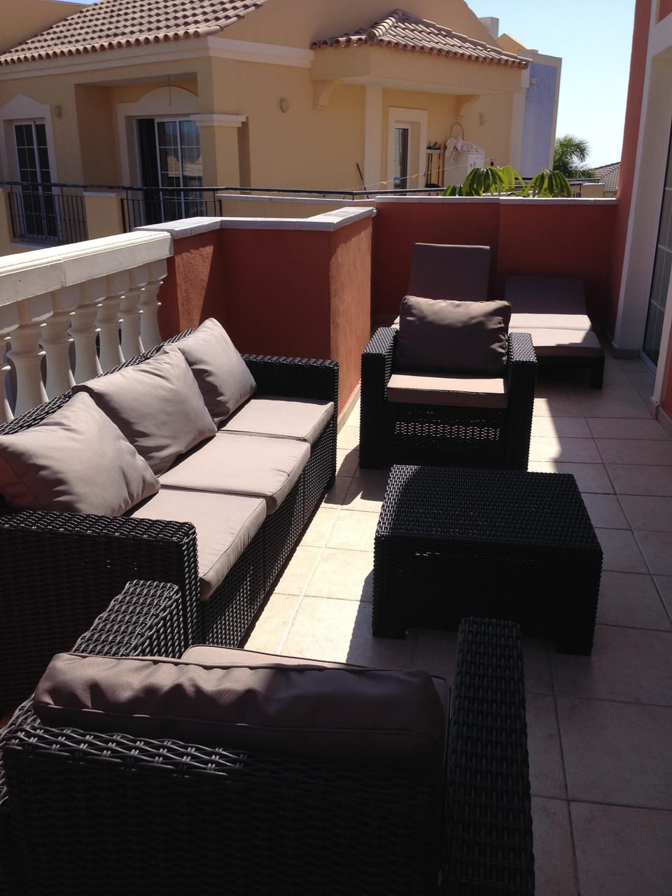 The spacious and comfortable balcony