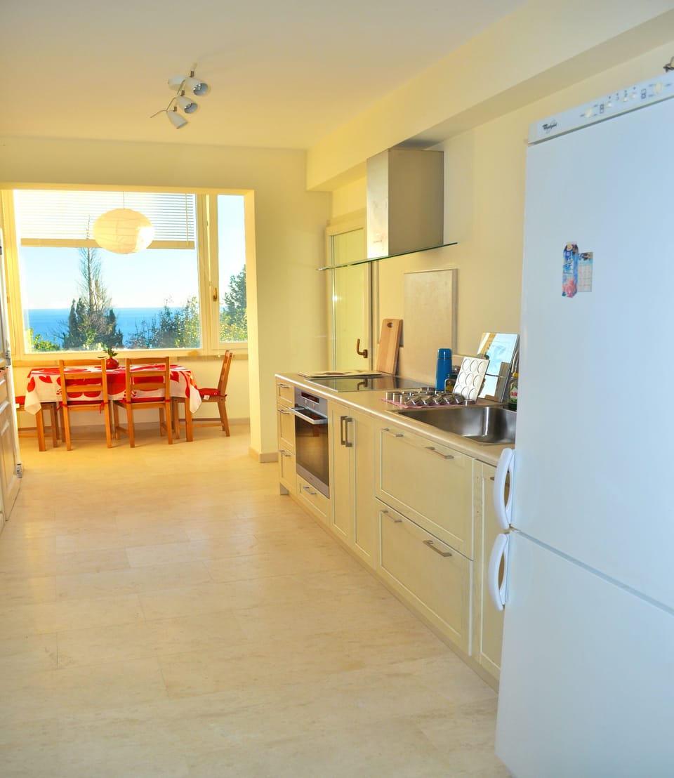 Refrigerator, electric stove with oven, dishwasher, coffee machine, kettle ...