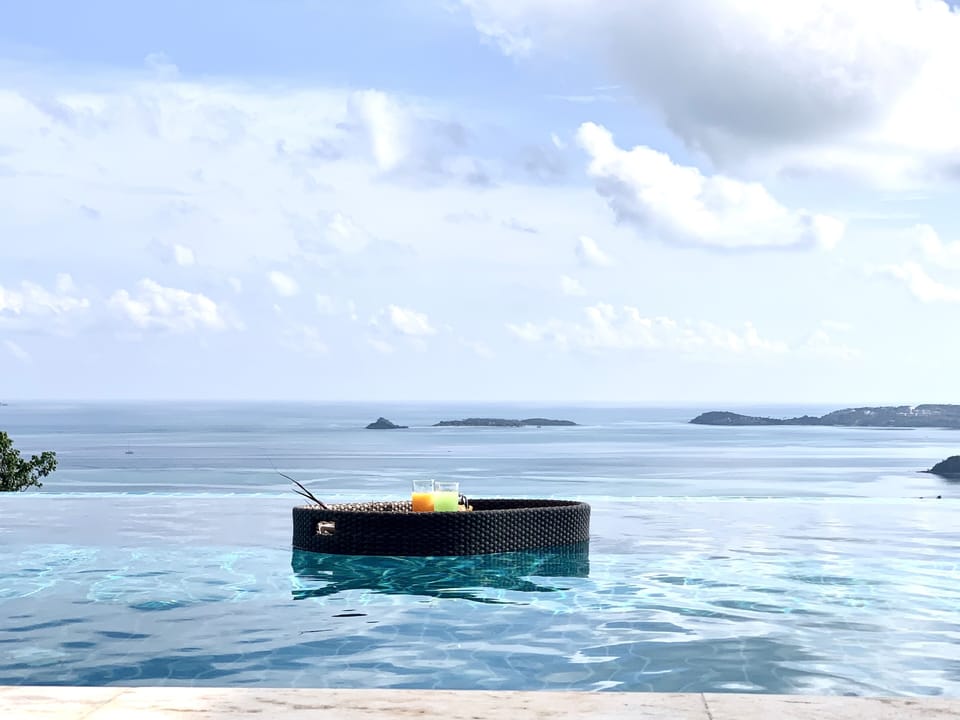 Floating breakfast at the pool
